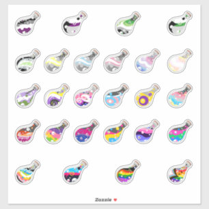 Folha do Adesivo de Poções do Orgulho