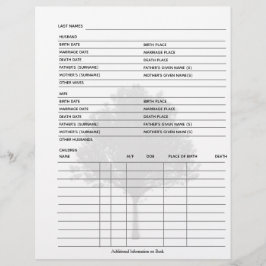 Folha do Grupo Genealogia da Árvore Familiar