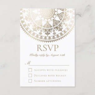 Folha Dourada de Cartões RSVP de Casamento de Core