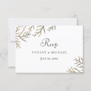 Folha dourada moderna elegante que Wedding RSVP