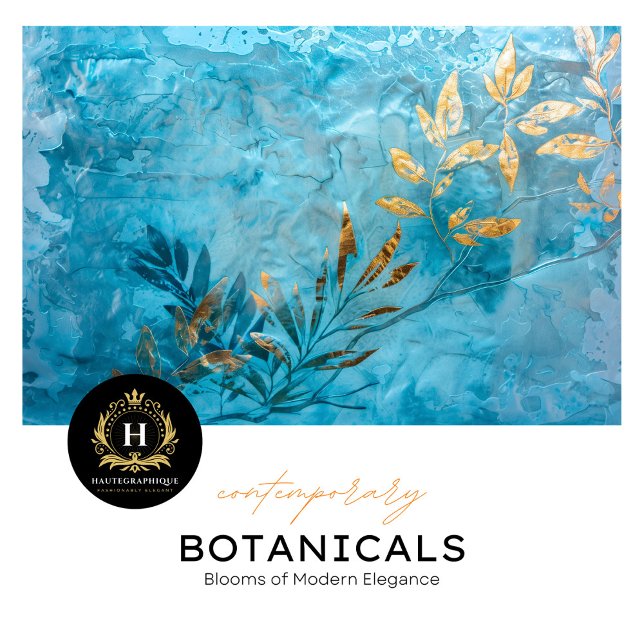 Folha Dourada turquesa e Papel para Tecidos Botâni (Criador carregado)