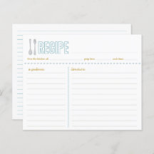 Folha e Cartão de Receita Amarelo Azul-Cola