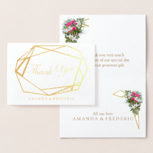 Folha Geométrica e Flor, OBRIGADO COM O Cartão de 