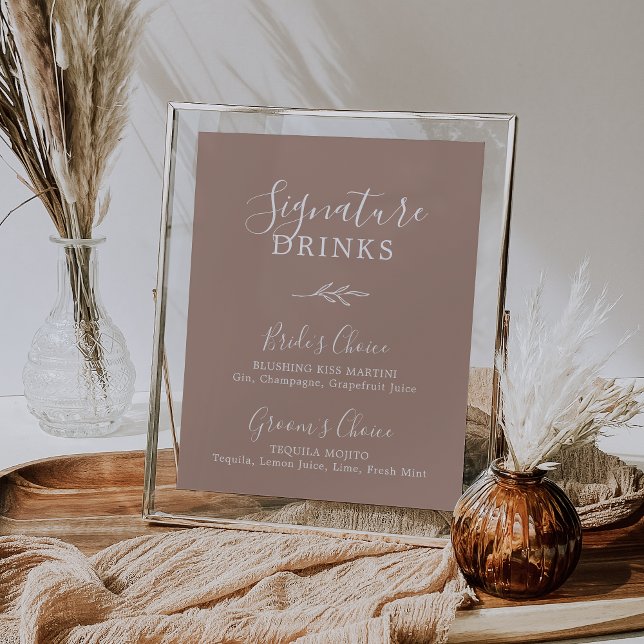 Folha mínima | Bebidas de assinatura neutra Poster (Criador carregado)