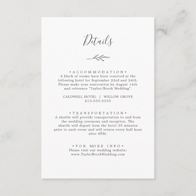 Folha mínima | Cartão de gabinete com detalhes sob (Frente)