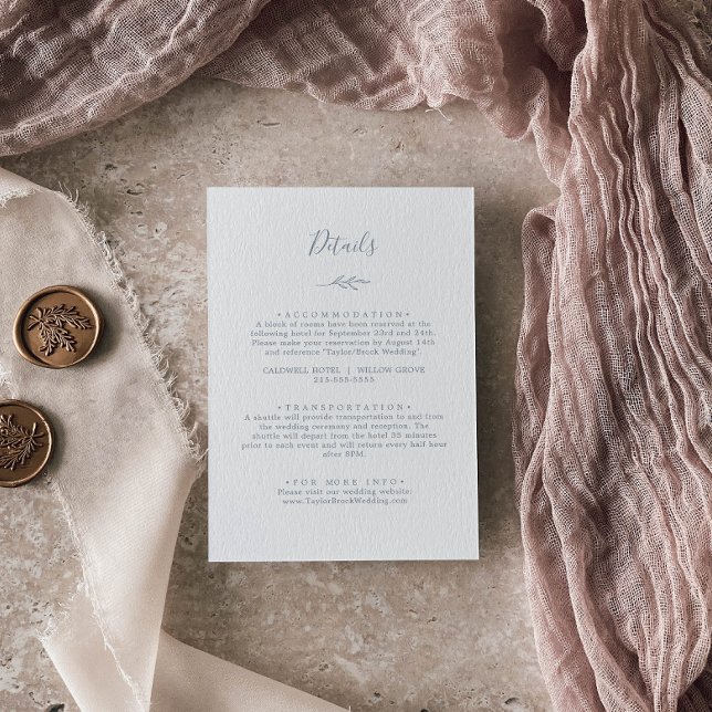 Folha mínima | Cartão de Visita Dusty Blue Details (Criador carregado)