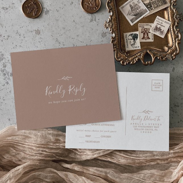 Folha mínima | Cartão postal RSVP de Escolha do Me (Criador carregado)