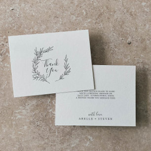 Folha mínima   Cartões de agradecimentos Cinza esc