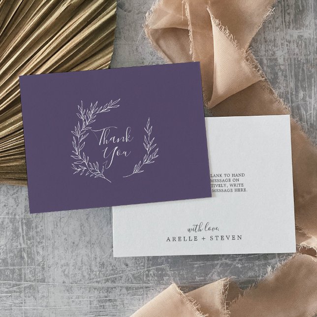 Folha mínima | Cartões de agradecimentos plana de  (Criador carregado)