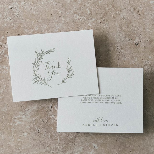 Folha mínima | Cartões de agradecimentos plano ver (Criador carregado)