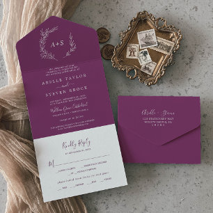 Folha mínima Casamento com Berry Purple
