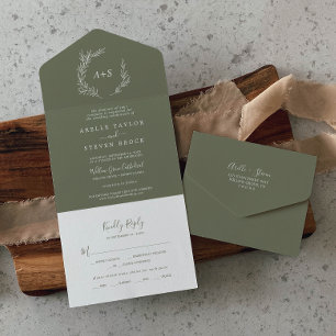Folha mínima Casamento Verde Escuro