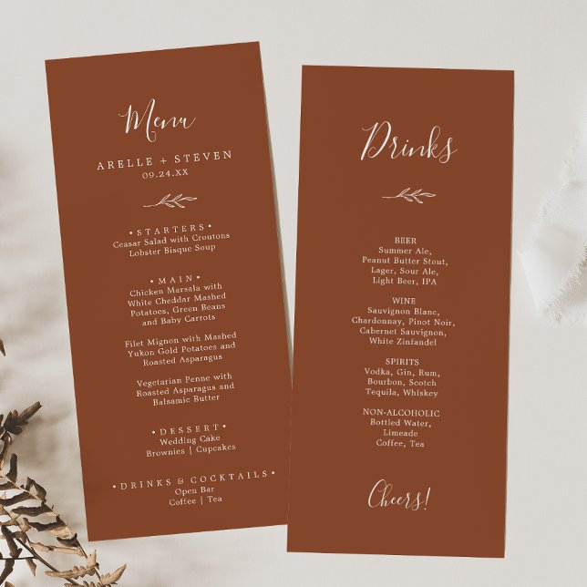 Folha mínima | Janto Terracotta e Menu Bebidas (Criador carregado)