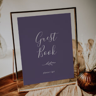 Folha mínima   Plum Purple Guest Book Poster