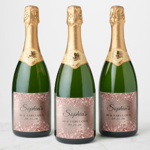 Folha Ouro Rosa de Glittery 40 & Fabuloso