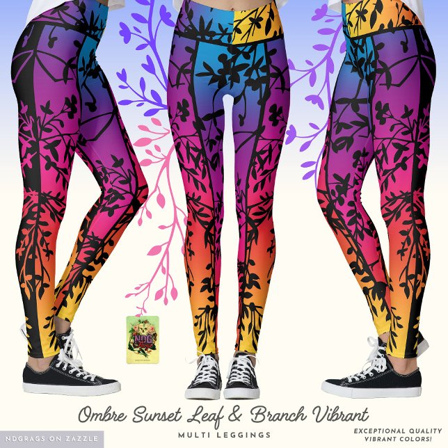 Folha Sunset de Ombre e Leggings Vibrantes de Rami (Criador carregado)