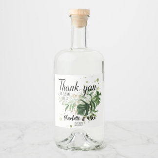 Folha Tropical de Casamento Personalizado Obrigado