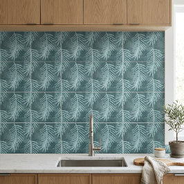 Folha Tropical Verde Água-Marinha