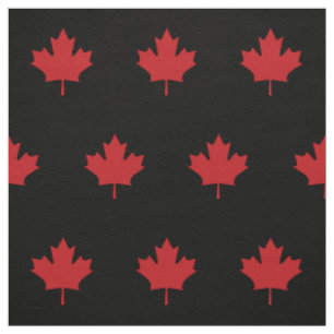 Folha vermelha do Canadá - tecido preto