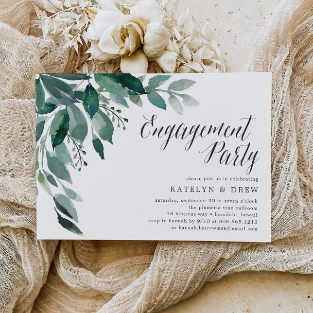 Folhagem Abundante | Convite de festa de noivado (Criador carregado)
