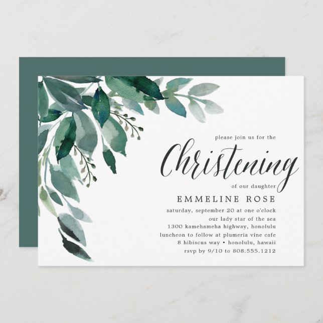 Folhagem Abundante | Convite de Natal (Frente/Verso)