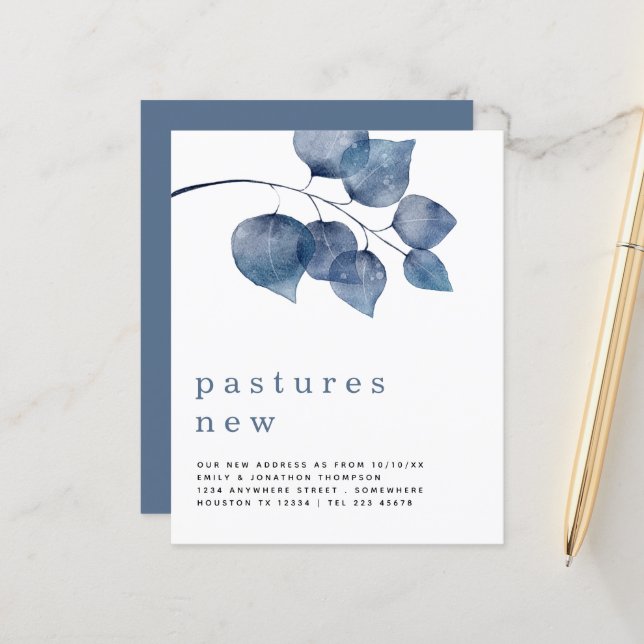 Folhagem Azul do Orçamento Movendo Novos Detalhes  (Frente/Verso In Situ)