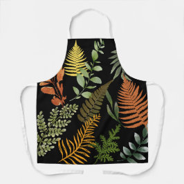 Folhagem Botânica Fern Escura Colorida Floral