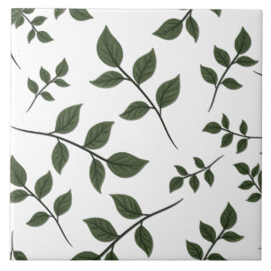 Folhagem com Folhas Verdes em Branco