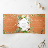 Folhagem + convite para o casamento floral e detal