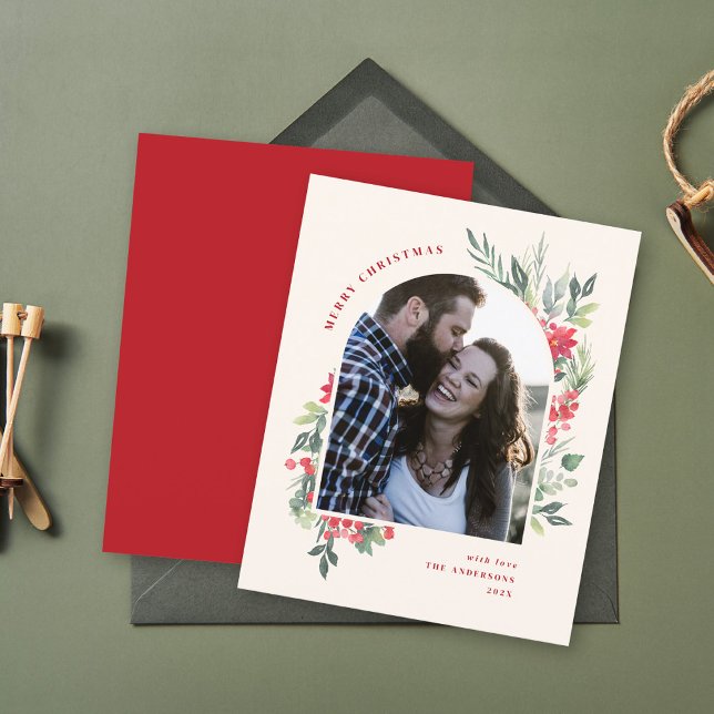 Folhagem de Aquarela Econômica Foto Arco Natal (Criador carregado)