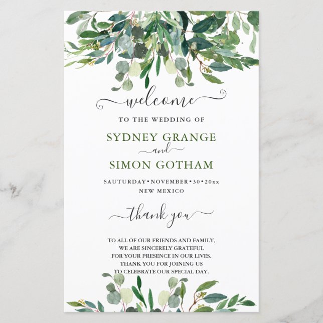 FOLHAGEM DE Aquarela RÚSTICA EUCALIPTO (Frente)