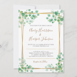 Folhagem de Convite de Casamento com fronteira dou