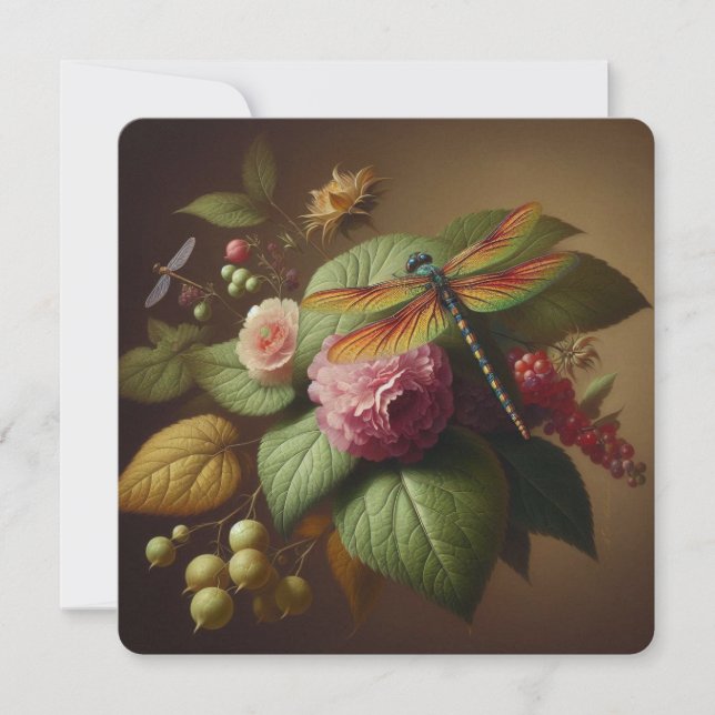 Folhagem de Flora de Voo do Dragão cartões de agra (Frente)