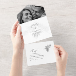 Folhagem De Inverno Desenhada À Mão Dois Casamento