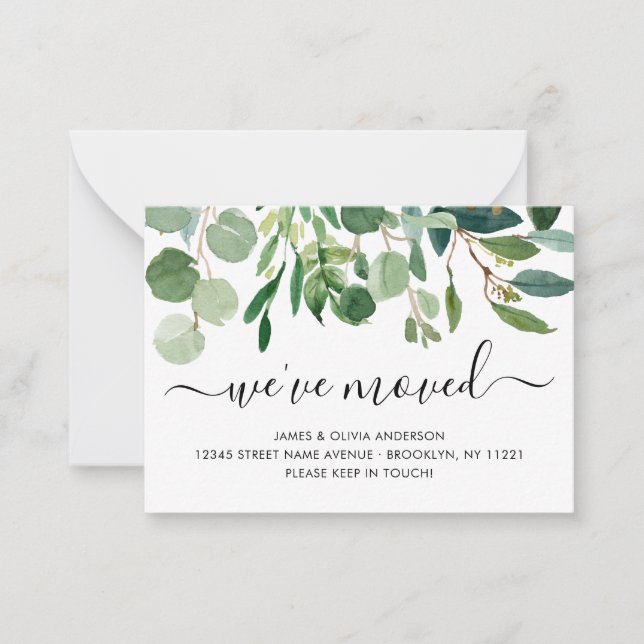 Folhagem de Orçamento Movimentamos Novo Cartão de  (Frente)