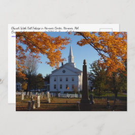 Folhagem de queda de ouro / Cartão postal de igrej