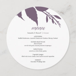 Folhagem de Queda Plum Purple Round Menu Card