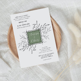 Folhagem Delicada | Sage Green | Convite de casame