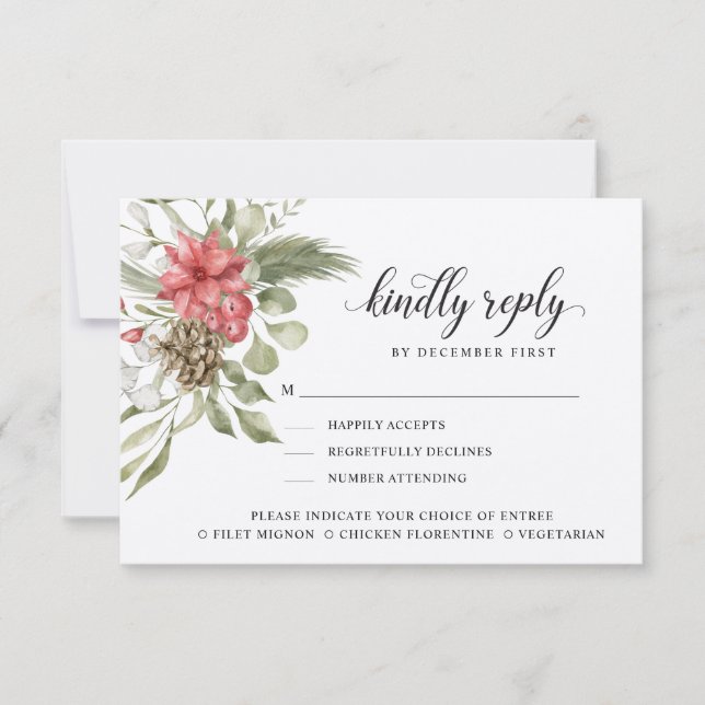 Folhagem Florestal | Resposta gentil | RSVP de opç (Frente)