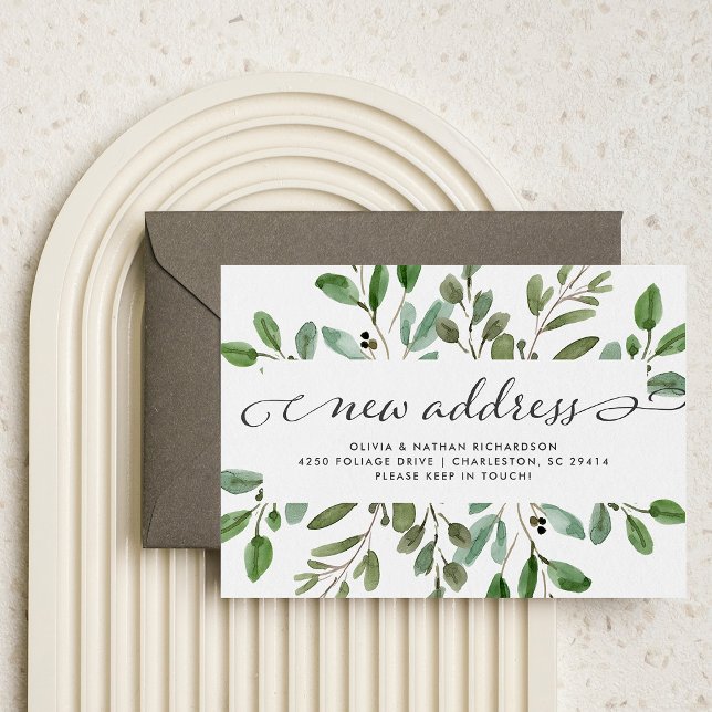 Folhagem Minimalista | Anúncio de mudança (Criador carregado)