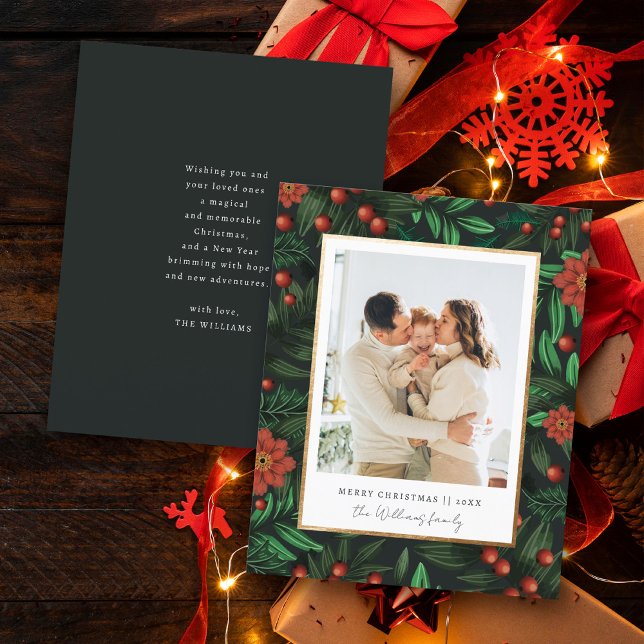 Folhagem Orçamental Verde Feliz Foto de Natal Feli (Criador carregado)