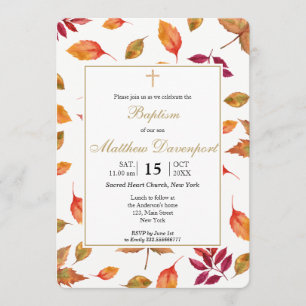 Folhagem outono Convite para apresentação de bat