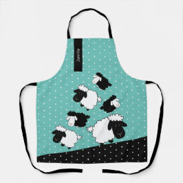 Folhas Bonitas Ilustração Apron Preto E Branco