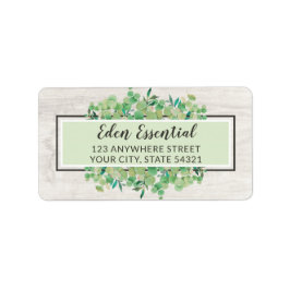 Folhas Botânicas Eucalipto & Madeira Etiqueta
