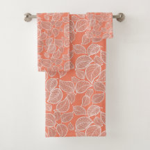 Folhas Brancas em Toalha Laranja