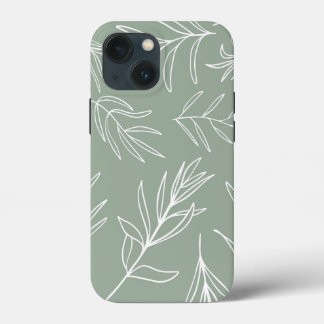 Folhas Brancas Na capas de iphone Verde De Casaco