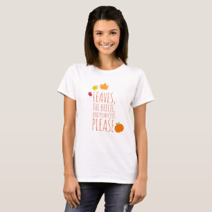 Folhas, brisa e camisa de abóboras