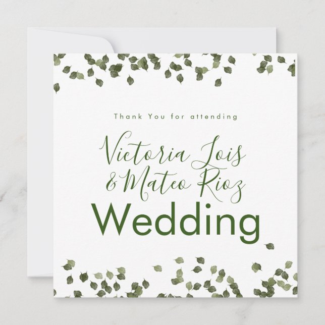 Folhas Caem Outono Obrigado Casamento (Frente)