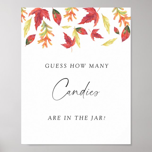 Folhas caindo - adivinhe quantos doces Poster (Frente)