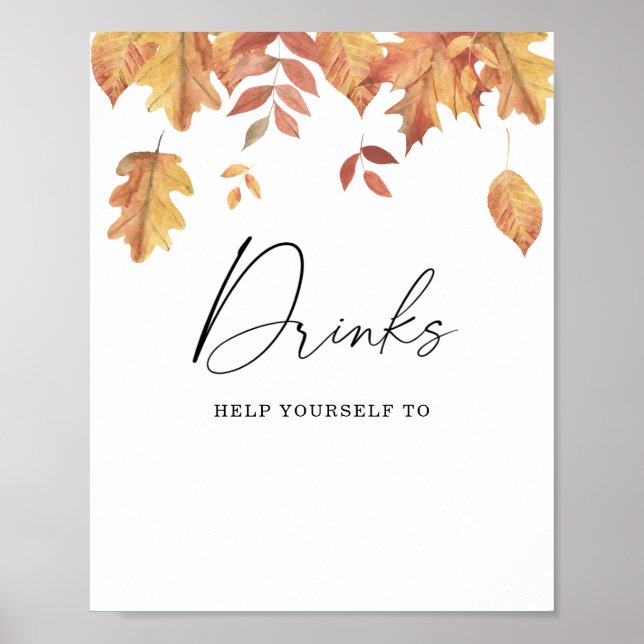 Folhas caindo - Bebidas Poster (Frente)